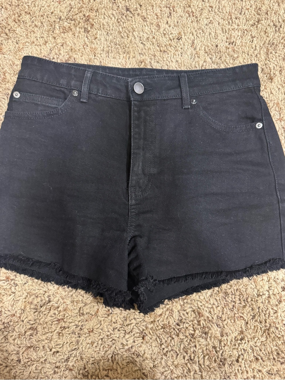 Cooper key high rise lightly distressed black denim shorts size 7 worn once